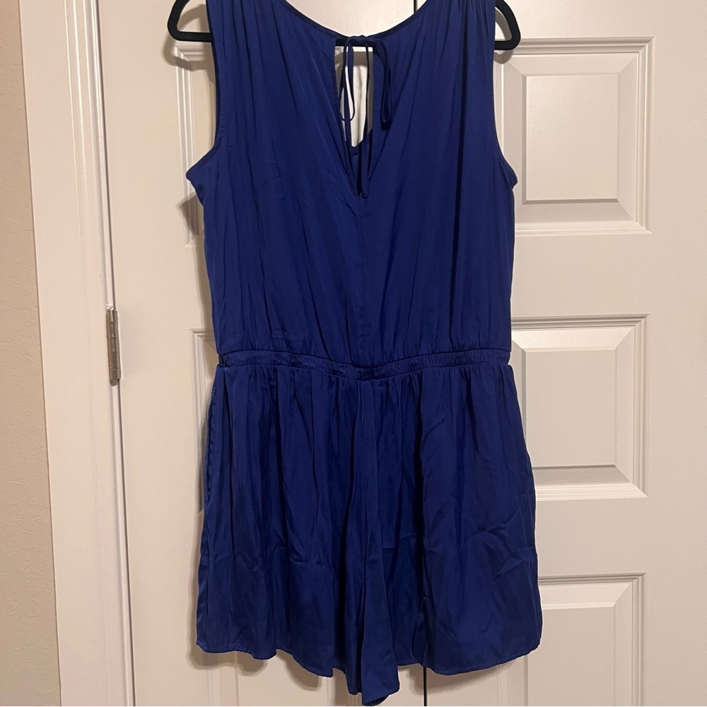 LOFT Blue V-Neck Romper - Picture 7 of 9